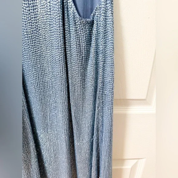 Revolve MLV sequin embellished light baby blue mini dress swing shift party club - Picture 11 of 14